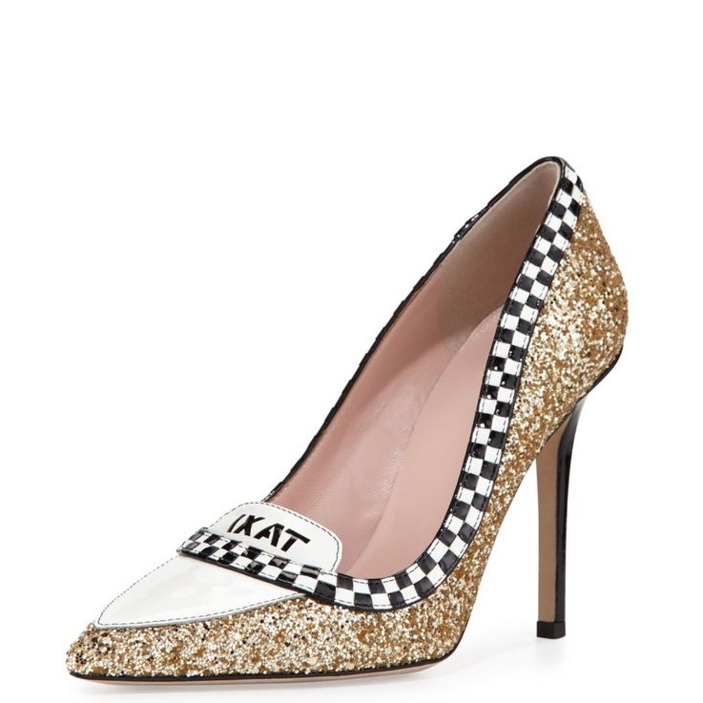 Kate Spade Gold Glitter Limited Edition Taxi Heels - Picture 10 of 13